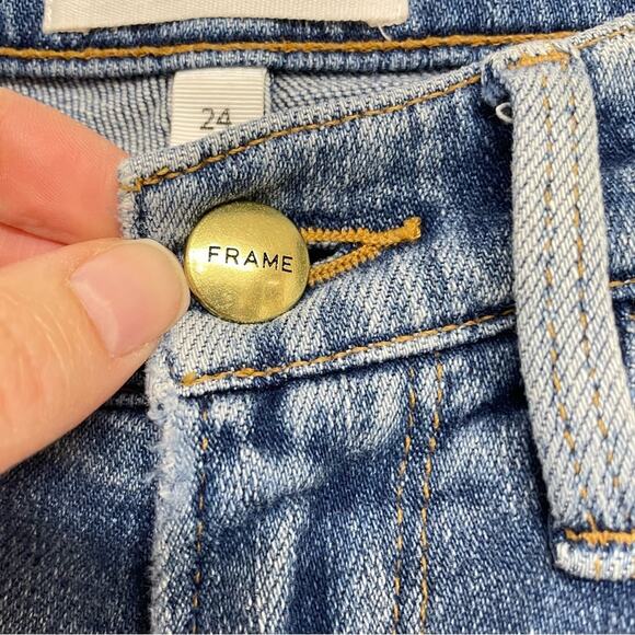 Frame Le Boy High Rise Straight Leg Jeans Womens 24 Boyfriend Medium Wash Blue - Picture 6 of 9